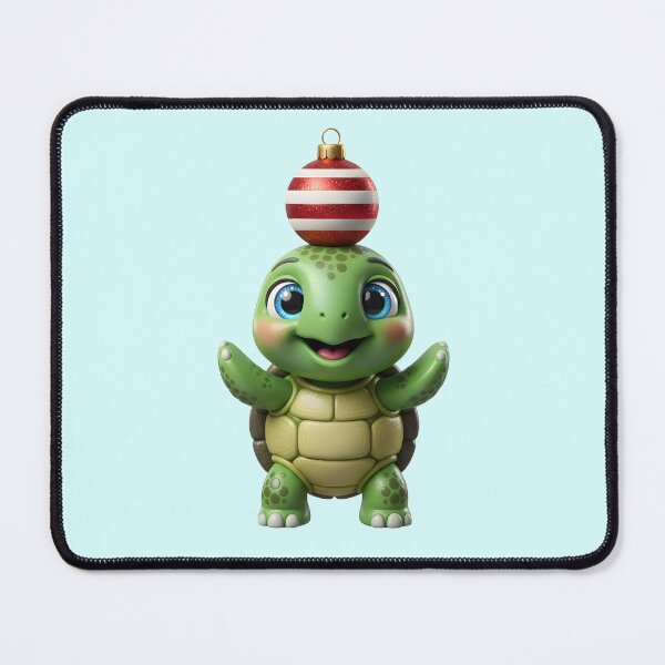 Item preview, Cute Christmas Turtle Balancing Red Ornament designed and sold by SeGoArtDesign.