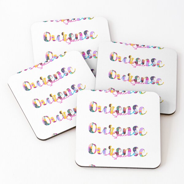 Item preview, Ourense, Spain, Vibrant Abstract City Typography Art designed and sold by Wanderful-roads.