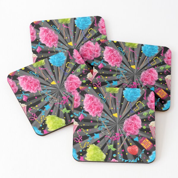 Item preview, Neon Carnival Cotton Candy, Popcorn, and Starburst Fun Pattern designed and sold by MoonlitDoodles1.