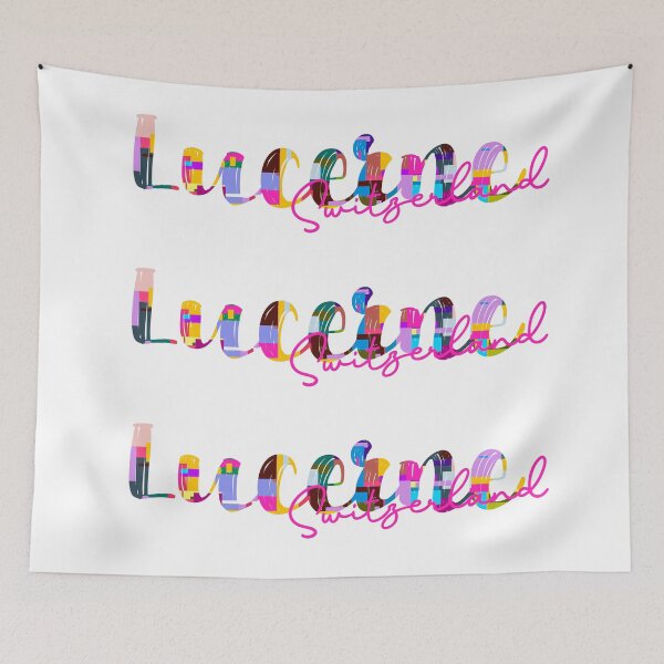 Item preview, Lucerne, Switzerland, Vibrant Abstract City Typography Art designed and sold by Wanderful-roads.