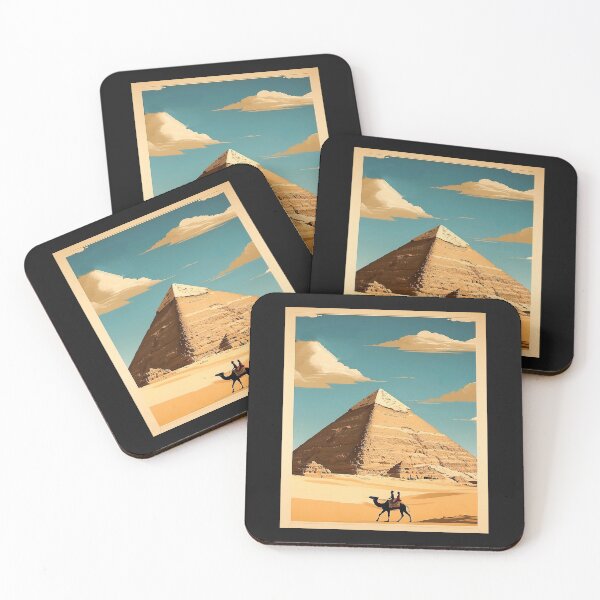 Item preview, Egypt pyramids,vintage travel poster designed and sold by erozzz.