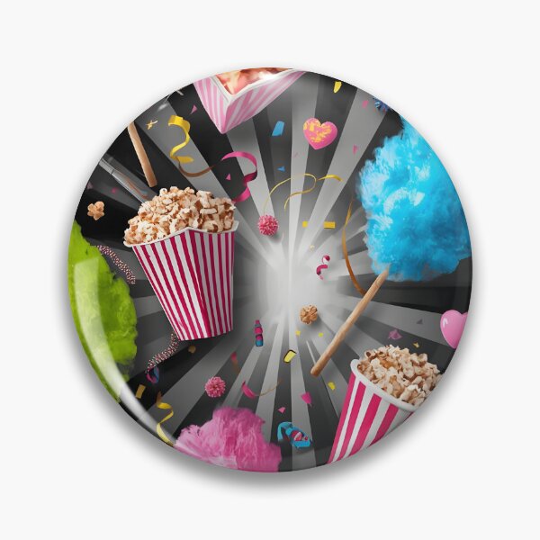 Item preview, Neon Carnival Cotton Candy, Popcorn, and Caramel Apples Pop Pattern designed and sold by MoonlitDoodles1.