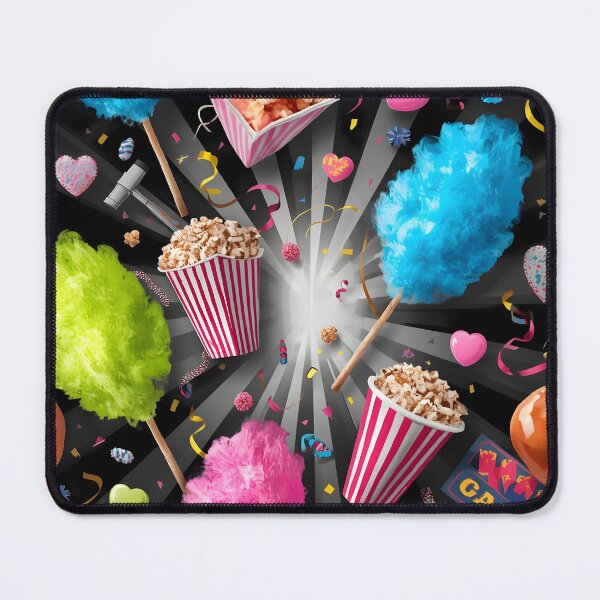 Item preview, Neon Carnival Cotton Candy, Popcorn, and Caramel Apples Pop Pattern designed and sold by MoonlitDoodles1.