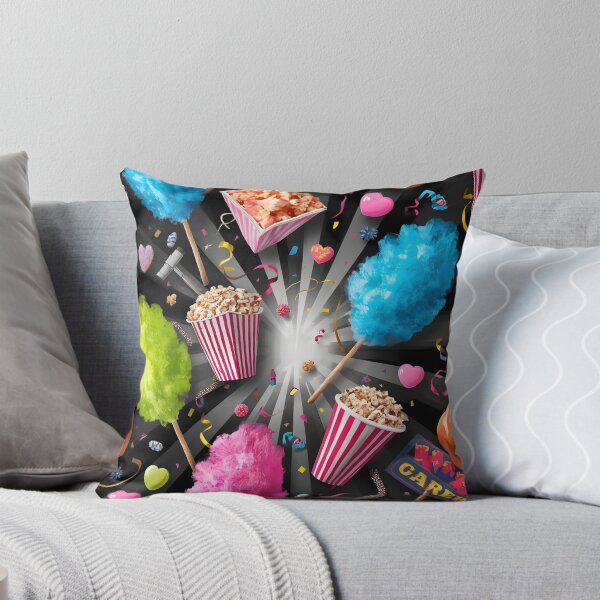 Item preview, Neon Carnival Cotton Candy, Popcorn, and Caramel Apples Pop Pattern designed and sold by MoonlitDoodles1.