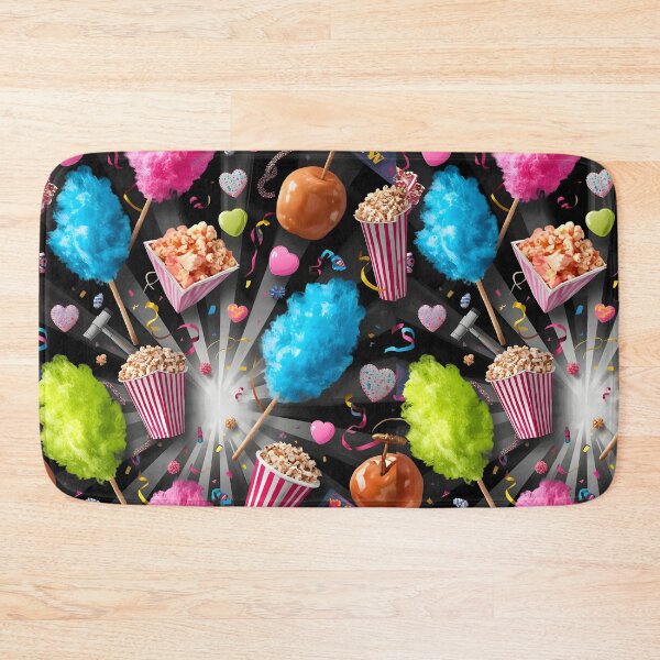 Item preview, Neon Carnival Cotton Candy, Popcorn, and Caramel Apples Pop Pattern designed and sold by MoonlitDoodles1.