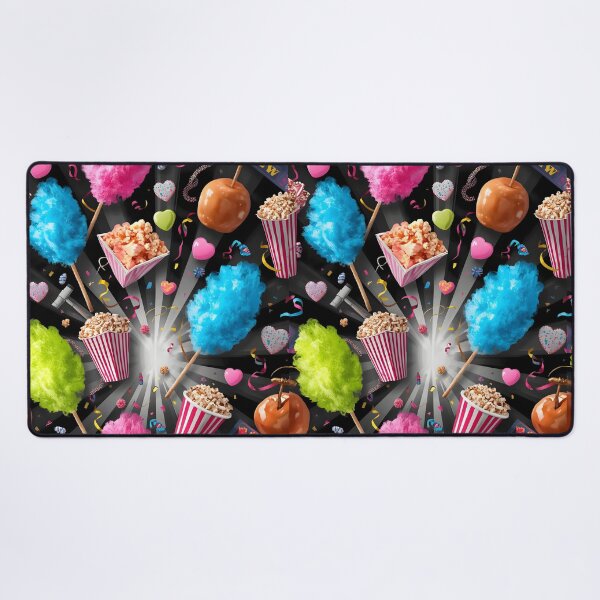 Item preview, Neon Carnival Cotton Candy, Popcorn, and Caramel Apples Pop Pattern designed and sold by MoonlitDoodles1.