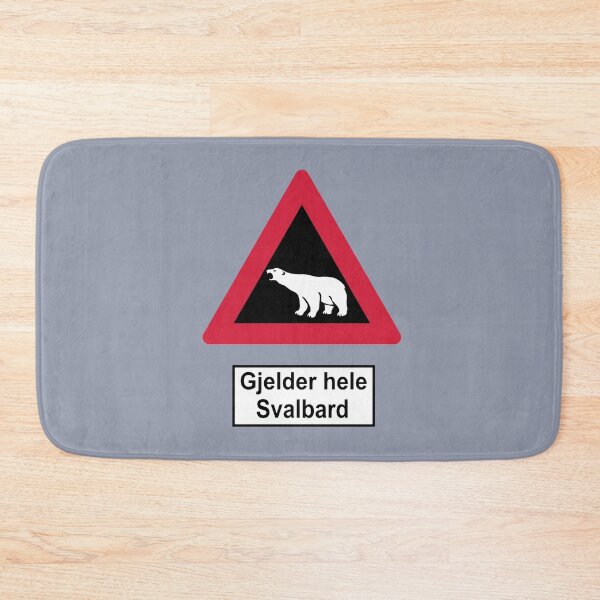 Item preview, Svalbard Polar Bear Warning Sign - Gjælder hele Svalbard designed and sold by Geokafi.