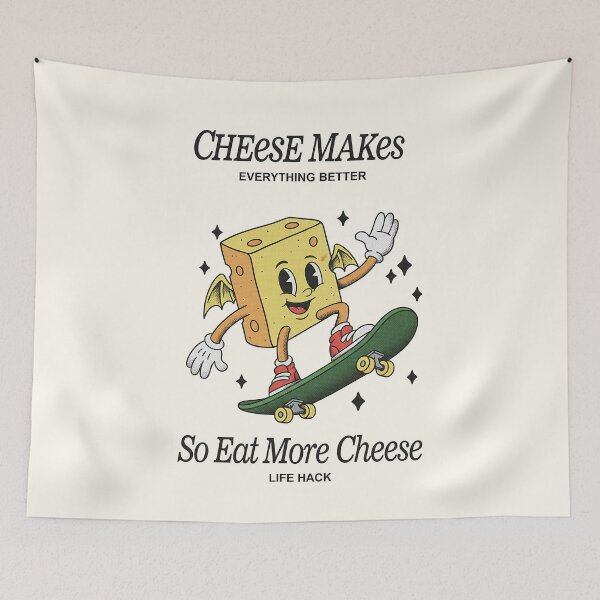 Item preview, Cheese Makes Everything Better - Skater Mascot designed and sold by HoopeStylee.