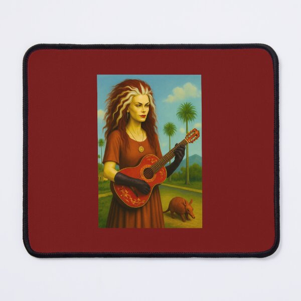 Item preview, Palm Tree Busking Freakshow - Red Guitar, Shocked Hair, Pink Armadillo designed and sold by Beach-Raven Designs.