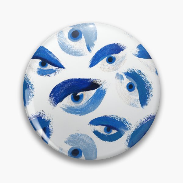 Item preview, Abstract Blue Evil Eye Pattern – Modern Brushstroke Art designed and sold by Snifferius.