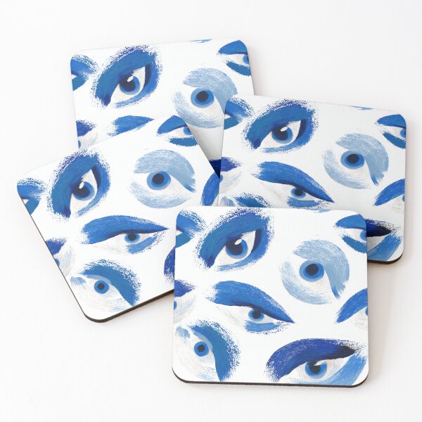 Item preview, Abstract Blue Evil Eye Pattern – Modern Brushstroke Art designed and sold by Snifferius.