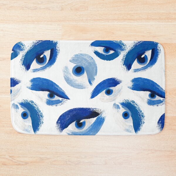 Item preview, Abstract Blue Evil Eye Pattern – Modern Brushstroke Art designed and sold by Snifferius.