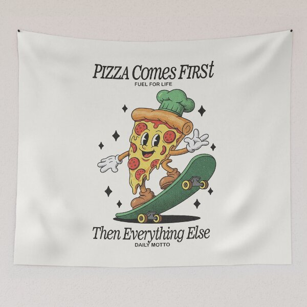 Item preview, Pizza Comes First Skater - Vintage Chef Motto designed and sold by HoopeStylee.