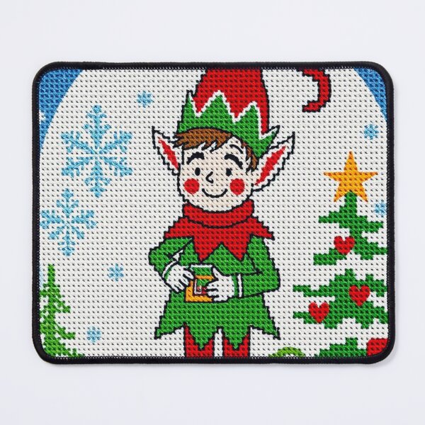 Item preview, Christmas Elf Cross Stitch -Embroidery Pattern-Cute Handmade Holiday Design designed and sold by MiraLumeStudio.