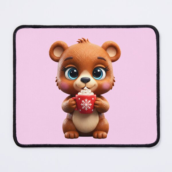 Item preview, Cute Christmas Bear Holding Hot Cocoa Mug designed and sold by SeGoArtDesign.