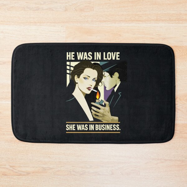 Item preview, He Was in Love, She Was in Business — Neon-Noir Tee designed and sold by Sanctum Icons.
