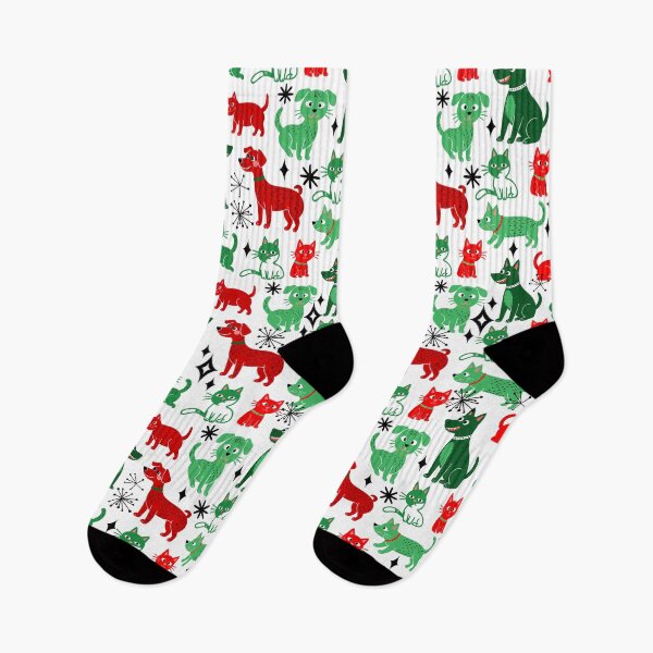 Item preview, Retro Christmas Cats and Dogs Seamless Repeat designed and sold by Sharon Schwalbe.