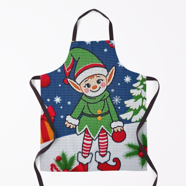 Item preview, Festive Christmas Elf Cross Stitch – Vintage Elf Embroidery Holiday Vibes designed and sold by MiraLumeStudio.