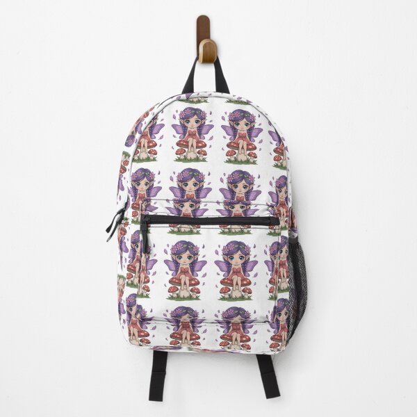 Item preview, Cute Kawaii Fairy Sitting on Mushroom: Adorable Chibi Illustration designed and sold by RudArtAI.