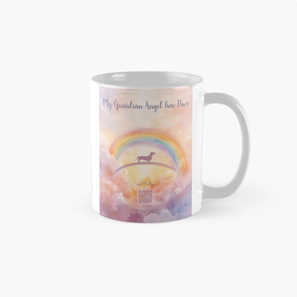 Item preview, Dachshund Rainbow Bridge Memorial – Pet Loss Art with Grief Playlist QR designed and sold by Esterlane.