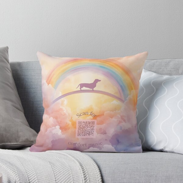 Item preview, Dachshund Rainbow Bridge Memorial – Pet Loss Art with Grief Playlist QR designed and sold by Esterlane.