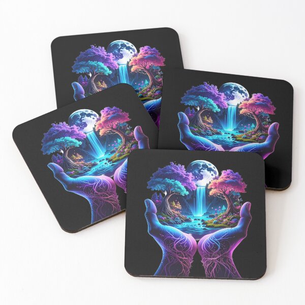 Item preview, Cosmic Caretaker | Bioluminescent Hands digital artwork  t-shirt  designed and sold by Alicjareign.