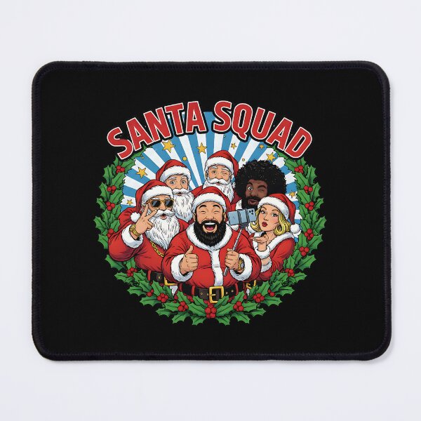 Item preview, Diverse Santa Squad Taking Christmas Selfie designed and sold by Silent Watch Threads..