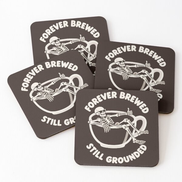 Item preview, Forever Brewed — Skeleton Coffee Pun designed and sold by fadilow.