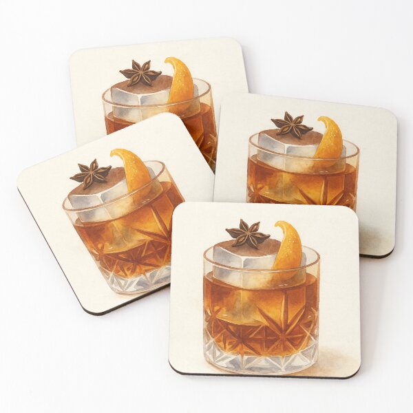 Item preview, Spiced Old Fashioned Watercolor Art – Classic Cocktail Illustration, Whiskey Drink Painting, Warm Bar Wall Decor designed and sold by MollyTwinkle.