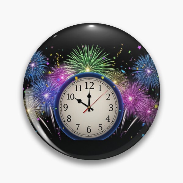Item preview, Vibrant New Year’s Midnight Clock with Fireworks and Confetti – Festive Celebration Illustration designed and sold by PixelVibe782.