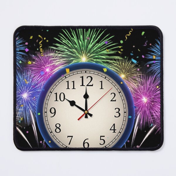 Item preview, Vibrant New Year’s Midnight Clock with Fireworks and Confetti – Festive Celebration Illustration designed and sold by PixelVibe782.