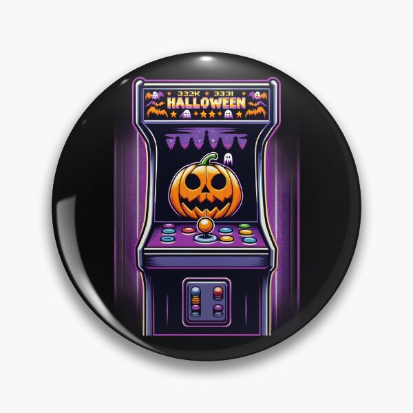 Item preview, Retro Halloween Arcade Machine with Pumpkin and Ghosts. designed and sold by The-T-In-Retro.