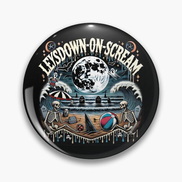 Item preview, Spooky Leysdown-on-Scream Halloween Beach Skeletons Design. designed and sold by The-T-In-Retro.