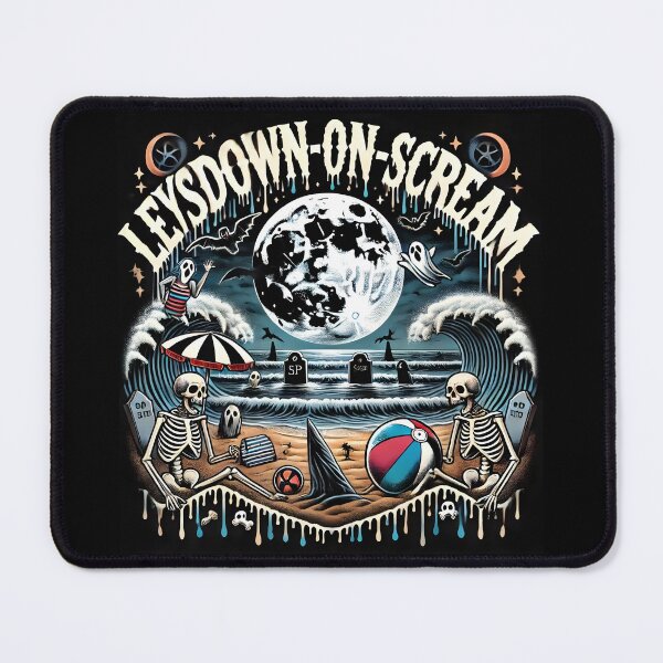 Item preview, Spooky Leysdown-on-Scream Halloween Beach Skeletons Design. designed and sold by The-T-In-Retro.
