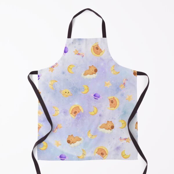 Item preview, Sleepy Space Capybaras Cushion – Moon, Stars & Planets Design designed and sold by TOAKIndustries.