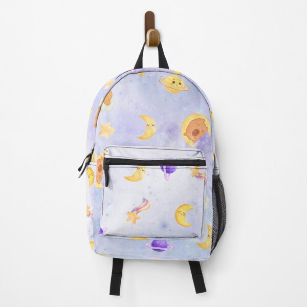 Item preview, Sleepy Space Capybaras Cushion – Moon, Stars & Planets Design designed and sold by TOAKIndustries.