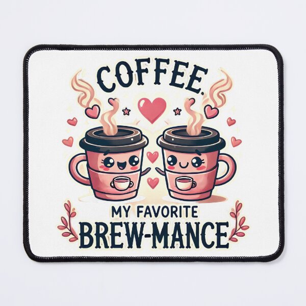 Item preview, Coffee Brew-Mance Cute Couple Illustration. designed and sold by The-T-In-Retro.