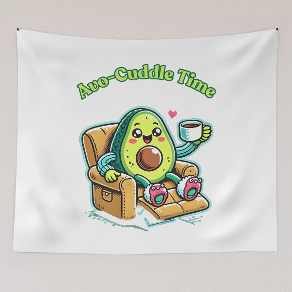 Item preview, Avo-Cuddle Time Cozy Avocado Illustration. designed and sold by The-T-In-Retro.