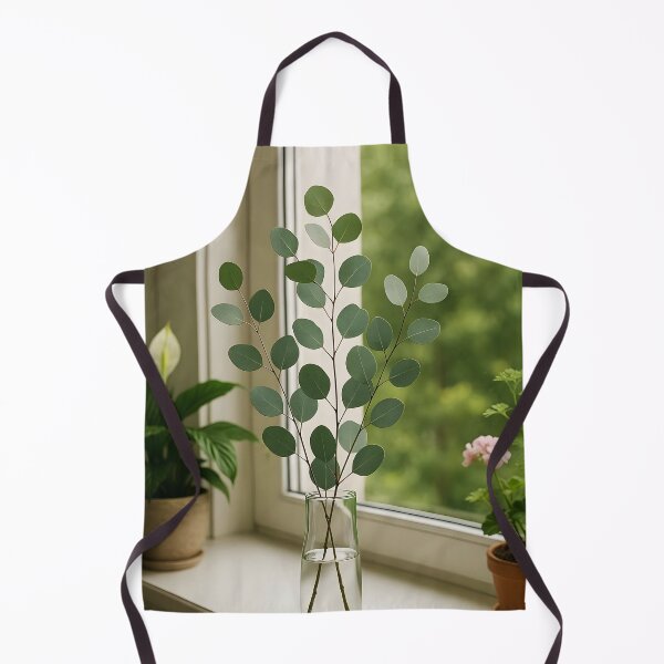 Item preview, Eucalyptus in Vase on Window sill – Calm Still Life designed and sold by EmeraldeaArt.