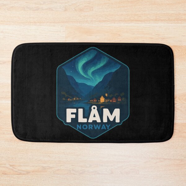 Item preview, Flåm Flam Norway Retro Northern Lights designed and sold by TomFrontierArt.