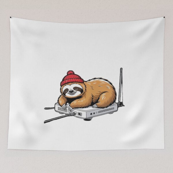 Item preview,  Sloth sleeping on a Wi-Fi router designed and sold by VladisWorld.