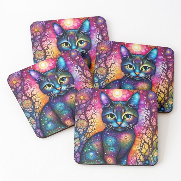 Item preview, Stained glass cat art designed and sold by Talpha.