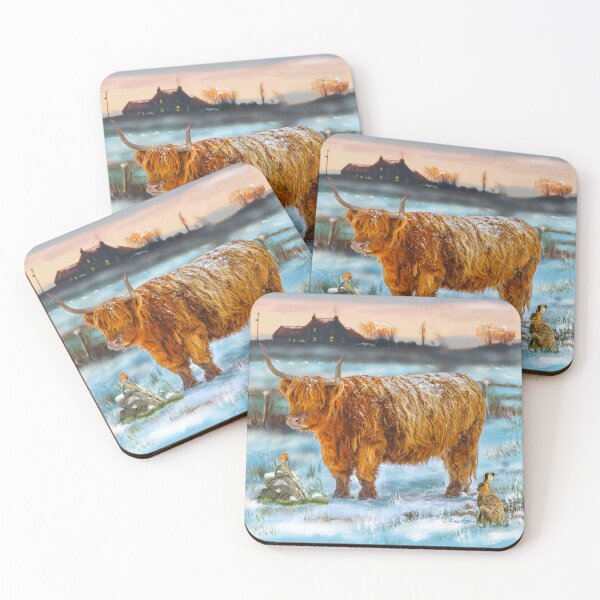 Item preview, Humble’s Winter Watch” Highland Cow winter Scene designed and sold by Printfantasia .