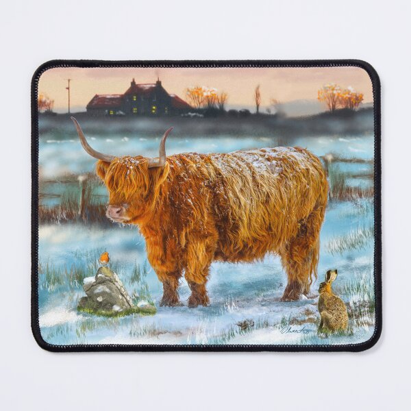 Item preview, Humble’s Winter Watch” Highland Cow winter Scene designed and sold by Printfantasia .