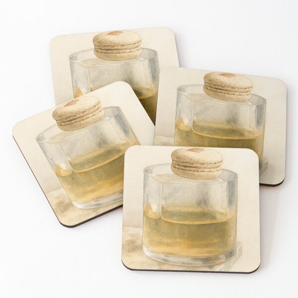 Item preview, Toffee Macaroni Golden Cocktail – Watercolor Drink Art, Elegant Minimalist Bar Decor designed and sold by MollyTwinkle.