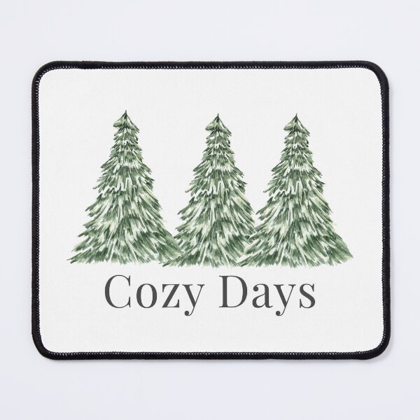 Item preview, Minimalist Watercolor Illustration of Three Snowy Pine Trees with the Message "Cozy Days" for Winter Aesthetics designed and sold by ElizabethCoelho.