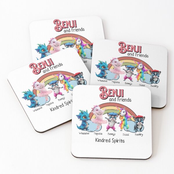 Item preview, Benji and Friends: Cute Lineup of Dragon, Hippo, Frenchies, and Unicorn designed and sold by ArtisticDesignsbyLinda.
