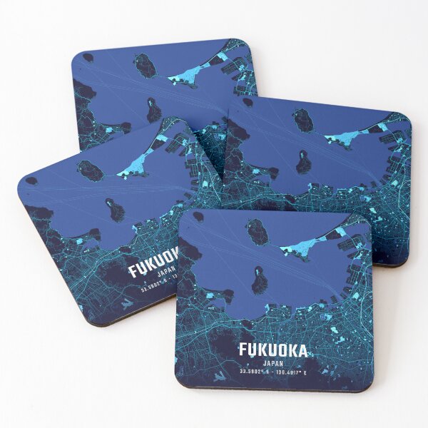 Item preview, Fukuoka Midnight City Map designed and sold by HomeLivingCo.