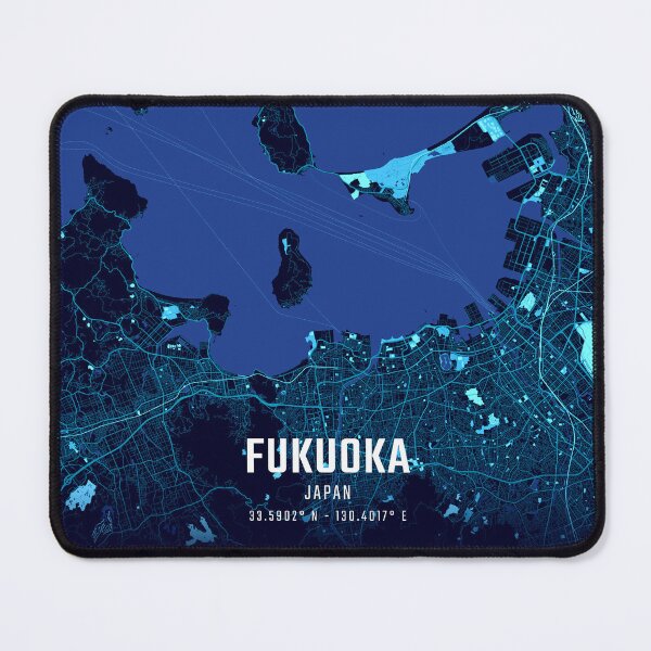 Item preview, Fukuoka Midnight City Map designed and sold by HomeLivingCo.