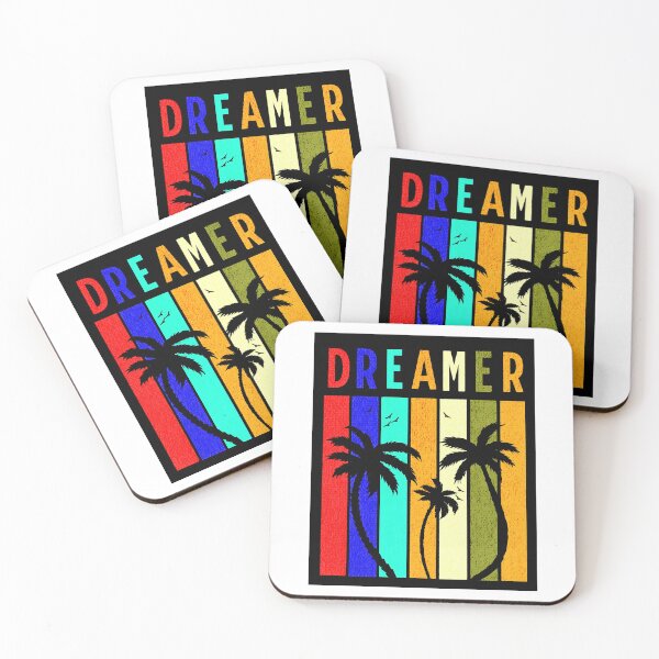 Item preview, DREAMER Quote | Retro Sunset Palm Tree | Aesthetic Beach Positive Vibes Gift | Motivational Summer  designed and sold by MagicShop3000.
